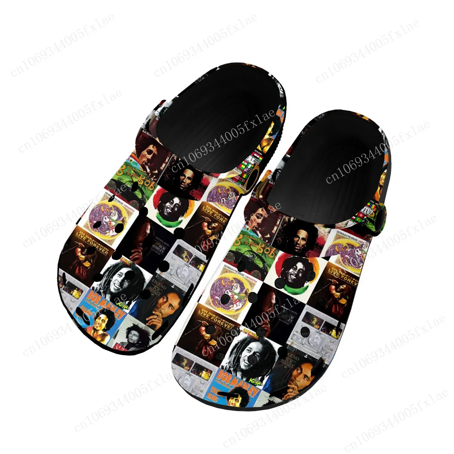 Reggae Rock Music Star Bob Marley Home Clogs Custom Water Shoes Mens Womens Teenager Shoes Clog Breathable Beach Hole Slippers