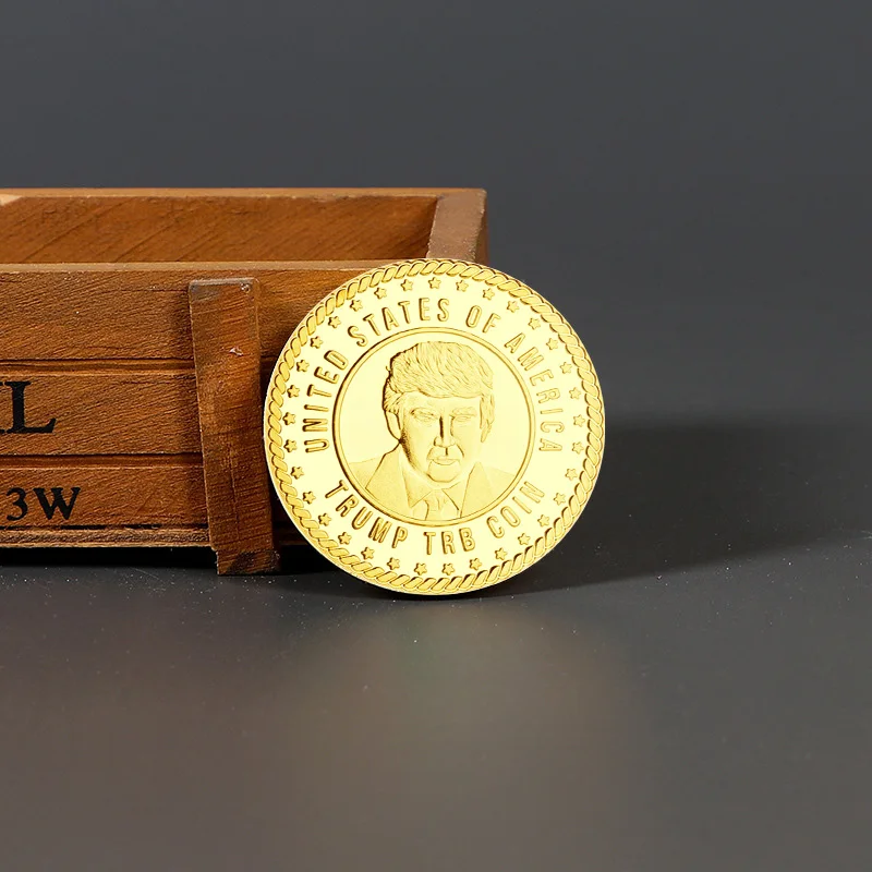 Gold Plated Donald Trump American Flag Collectible Coin 6