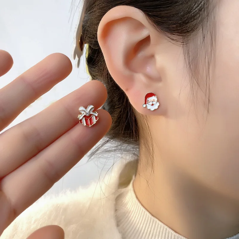 Mode Weihnachten bunte geometrische Ohrringe für Frauen einfache Spirale Quaste Santa Claus Ohrringe Party Neujahr Schmuck Geschenke – Detail 9
