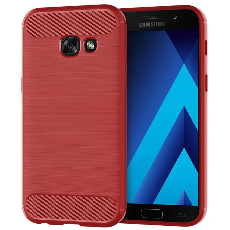 Matte Silicone Shockproof Carbon Fiber Soft Back Cover