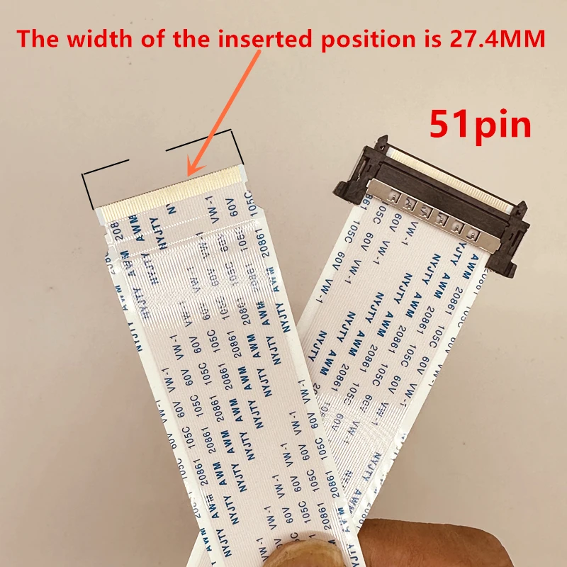 4K HDTV LVDS TV Ribbon Cable 51Pin AWM 20861 20706 105C 60V VW-1 hdtv cable
