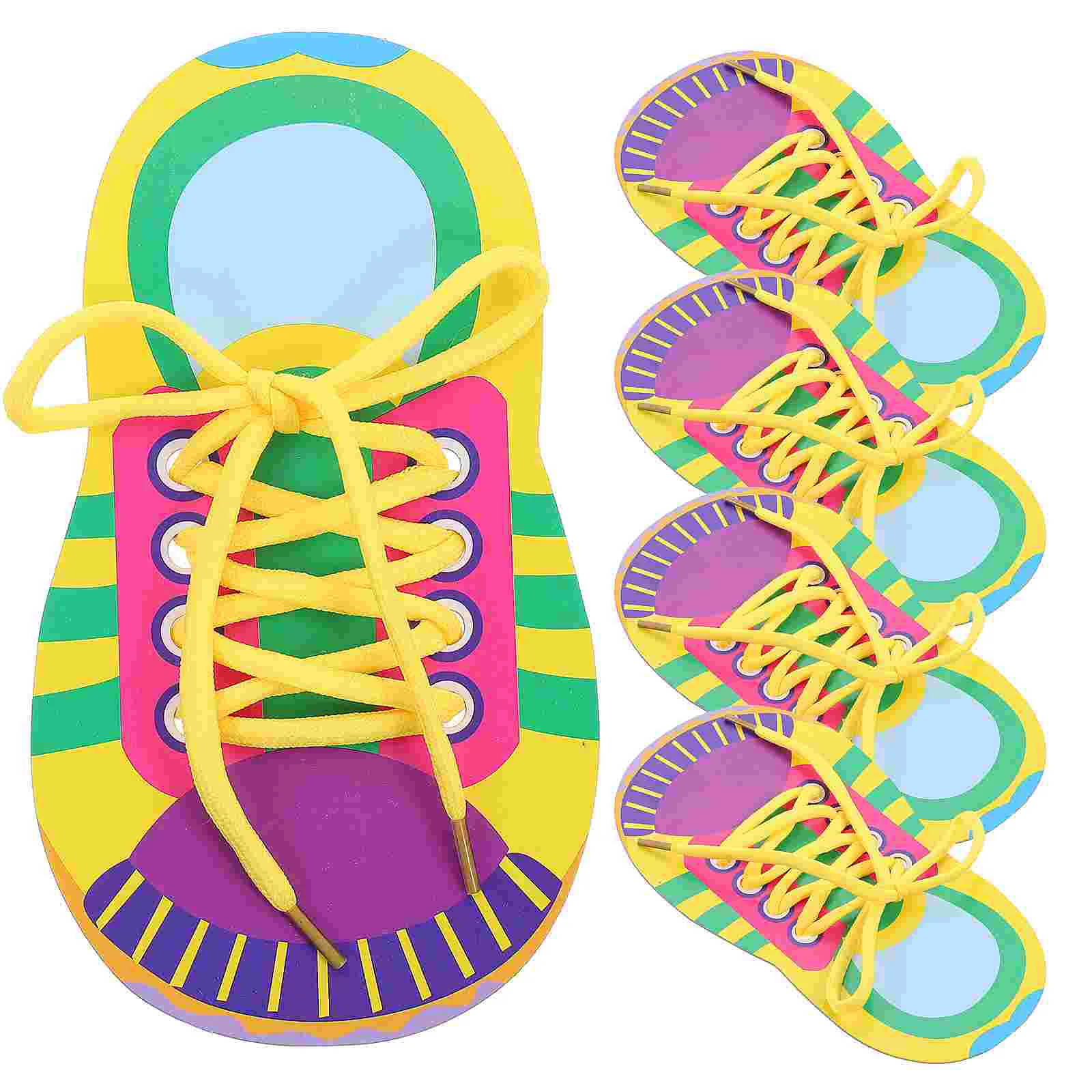 

Tie Shoe Practice for Kids Shoelace Toy Elastic Laces Lacing Toys Paper Teaching