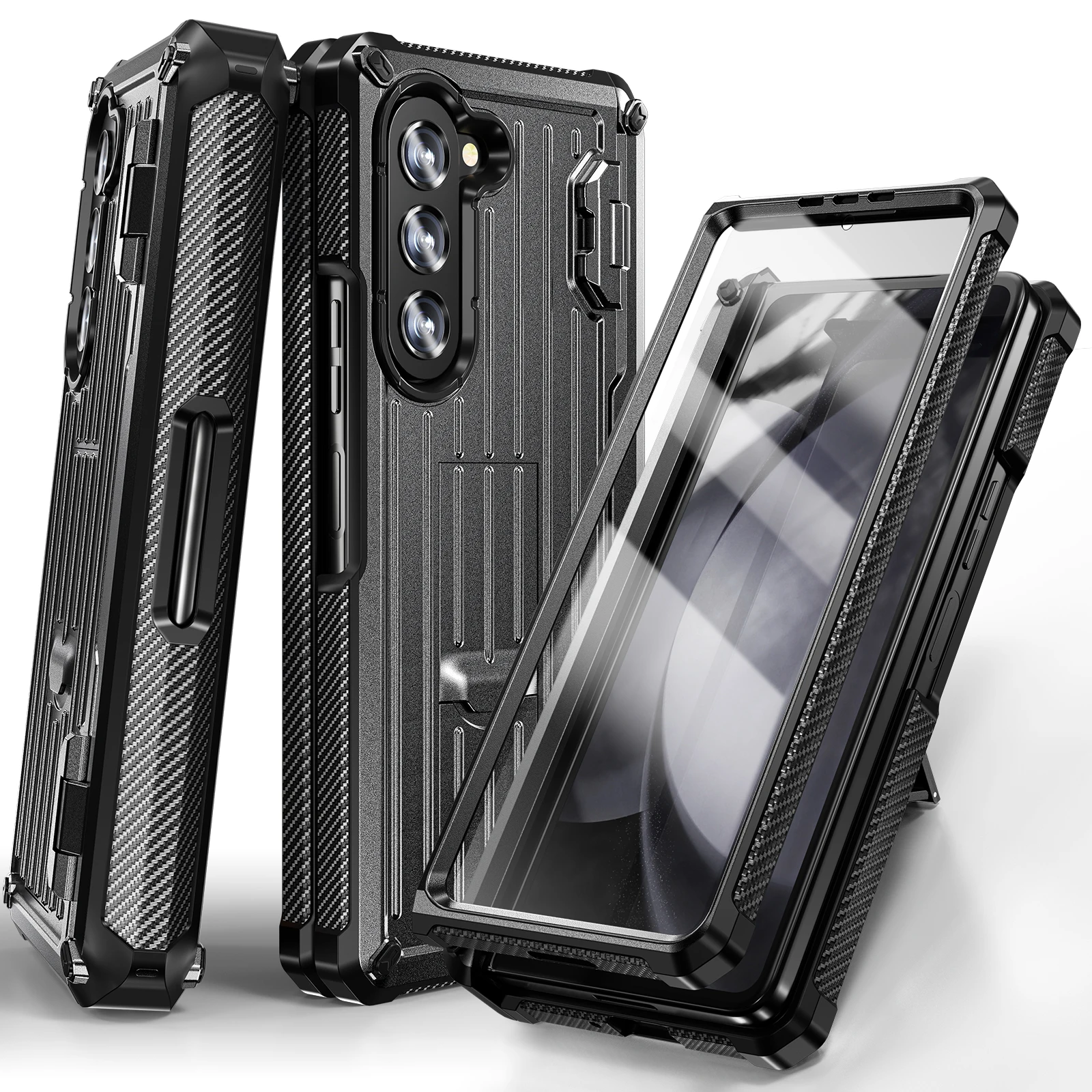 with S Pen Slot For Samsung Galaxy Z Fold 5 Case Hinge Armor Rugged Shockproof Kickstand 360 Full Protector Phone Cover Fold 4 3