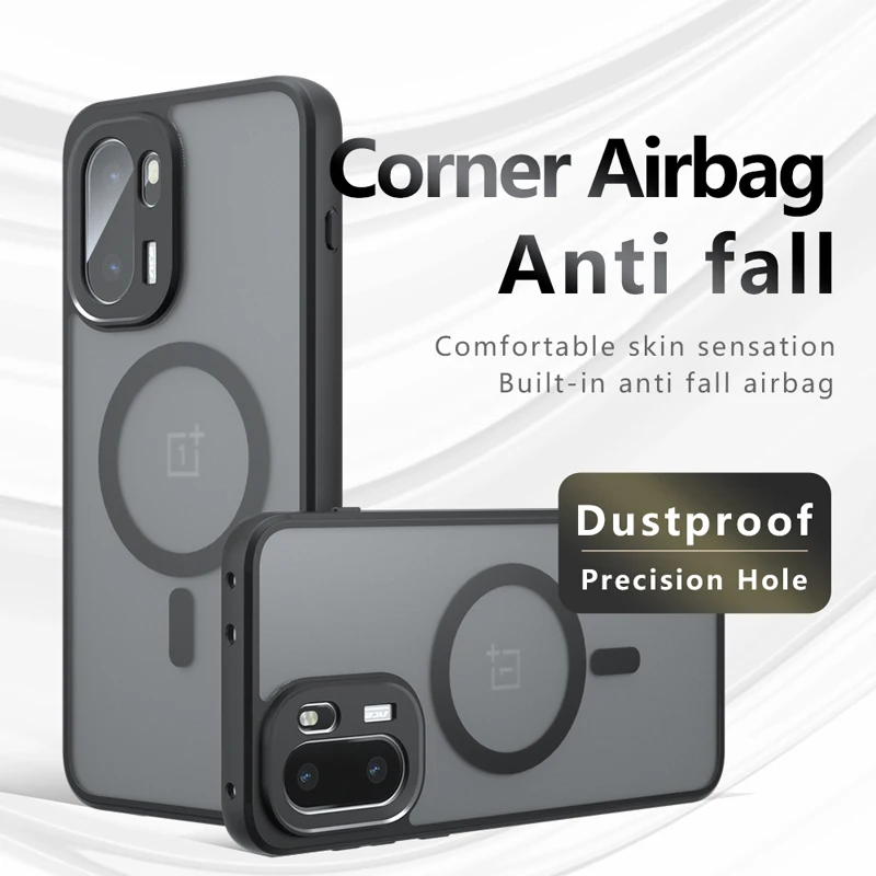 Shockproof Magnetic Matte Phone Case - Anti-fingerprint Translucent Cover