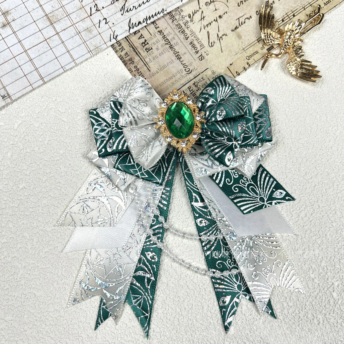 Fashion Women's Collar Flower Bow Tie Clips Handmade Ribbon Gifts