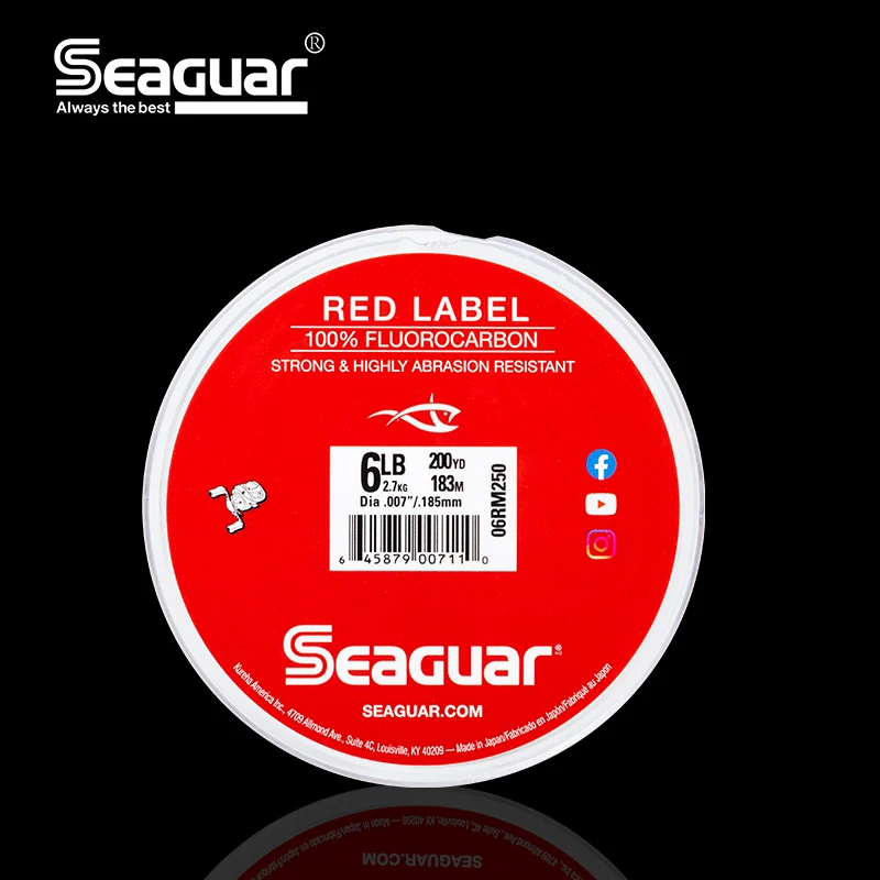 SEAGUAR Red LABELFLUOROCARBON Line 4LB-20LB Original Japan fishing line 183m 2023  New upgraded packaging 4