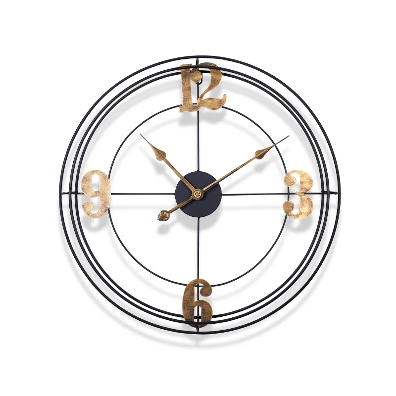 

Iron Art Wall Clock Silent Sweeping Second Living Room Wall Decoration Nordic Simple Clock Metal Decoration Watch