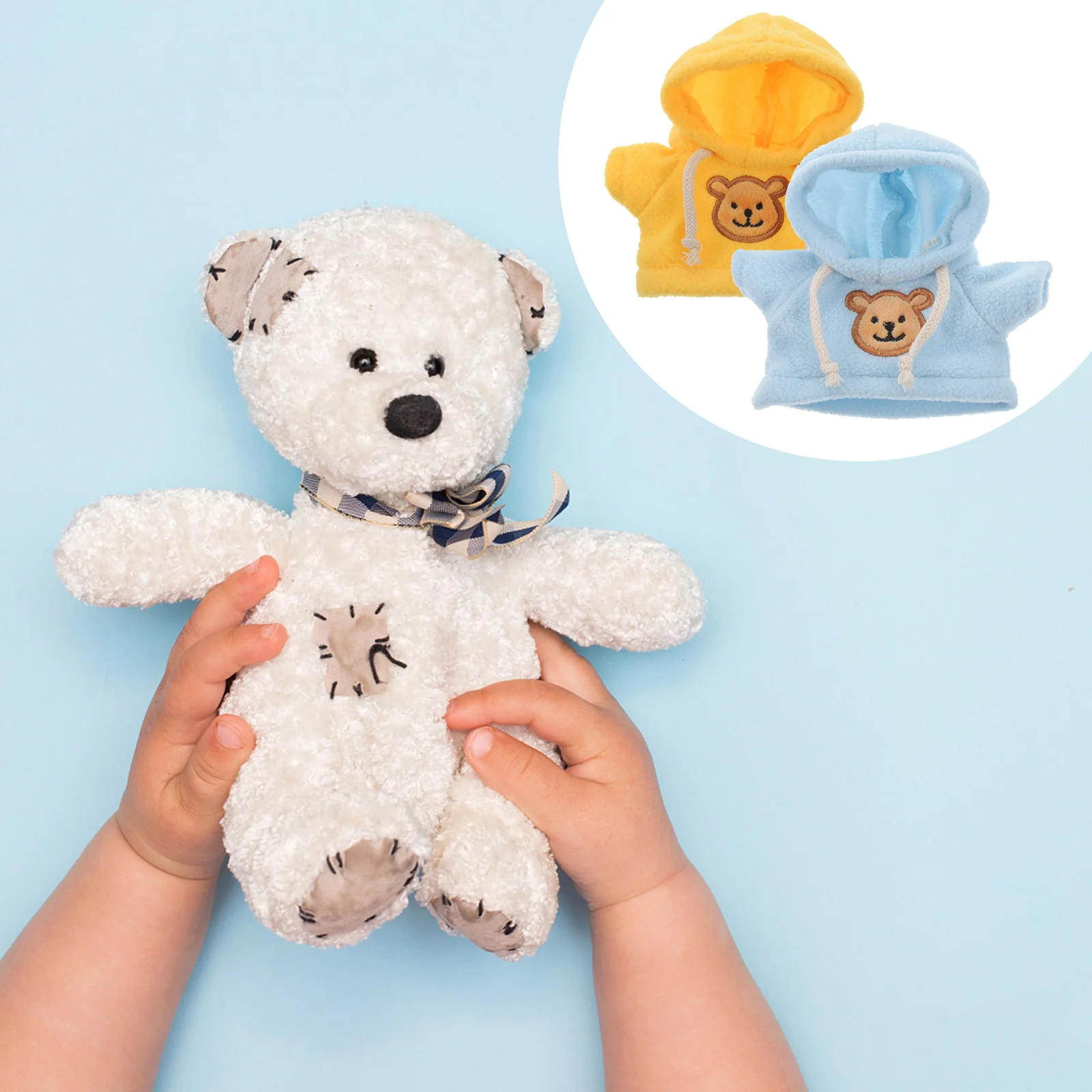 

Small Plush Bear Costume Stuffed Animal Outfit Doll Hooded Sweater Clothes Tee Bear Hoodie Cute Tiny Clothes Diy Bear Toy