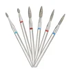 Fine Diamond Nail Drill Bits Flame Shape Russian Mills Cuticle Clean Burr Electric Manicure Drills Nails Accessories 4