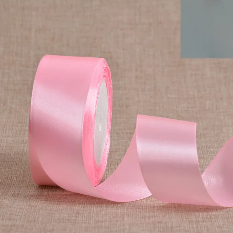 25 야드 새틴 리본 4CM, 공예, 꽃 꽃다발 선물 Wrappin 결혼식, 활 만들기에 대 한 폴리 에스터 실크 패브릭 머리 문자열 리본