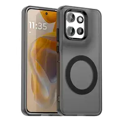 Candy Colors Shockproof Magnetic Wireless Charging Phone Case for Moto ThinkPhone 25 (Black)