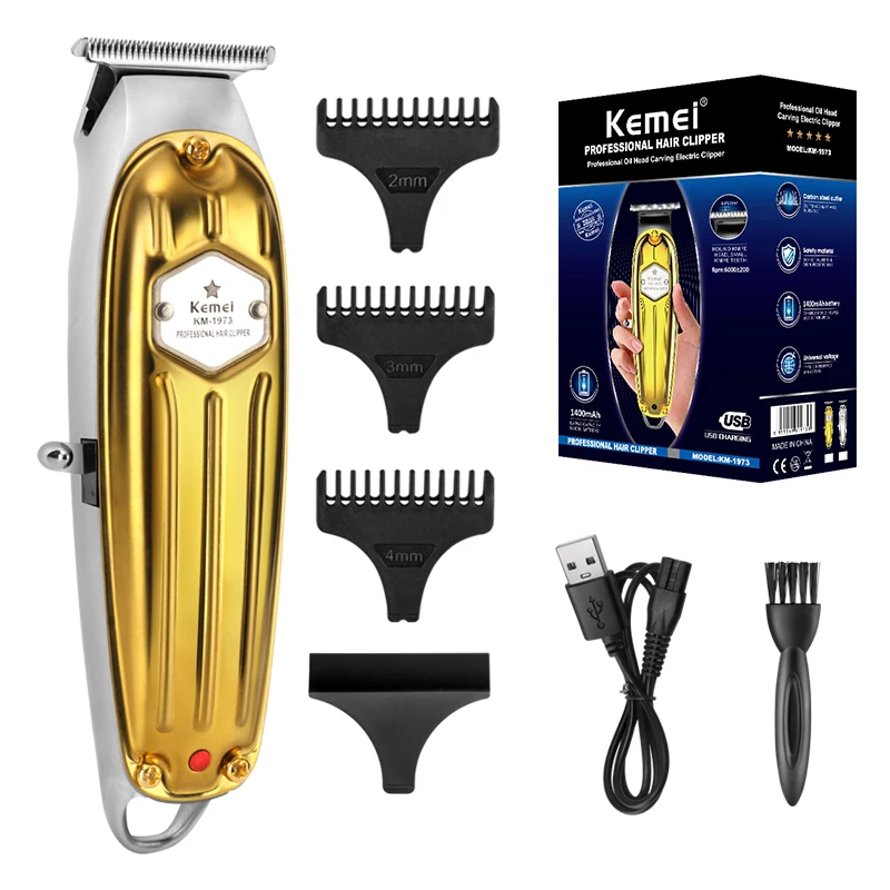 

Kemei All-metal Professional Hair Trimmer for Barber Rechargeable Men Electric Beard Baldheaded Hair Cutting Machine