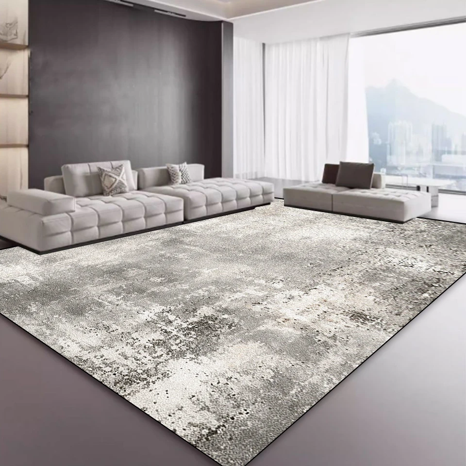 Light Luxury Abstract Carpets Living Room Decoration Grey Rugs Modern Home Sofa Foot Mat Bedroom Bedside Lounge Rug Washable 4