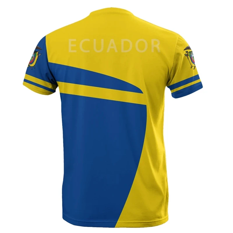 Ecuador fotbollströja med flagga 3d tryckt ventilerande_voghion.com
