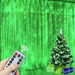 Enchanting USB LED Fairy Curtain Lights with Remote Control for Festive Decor and Celebrations (Green Light)