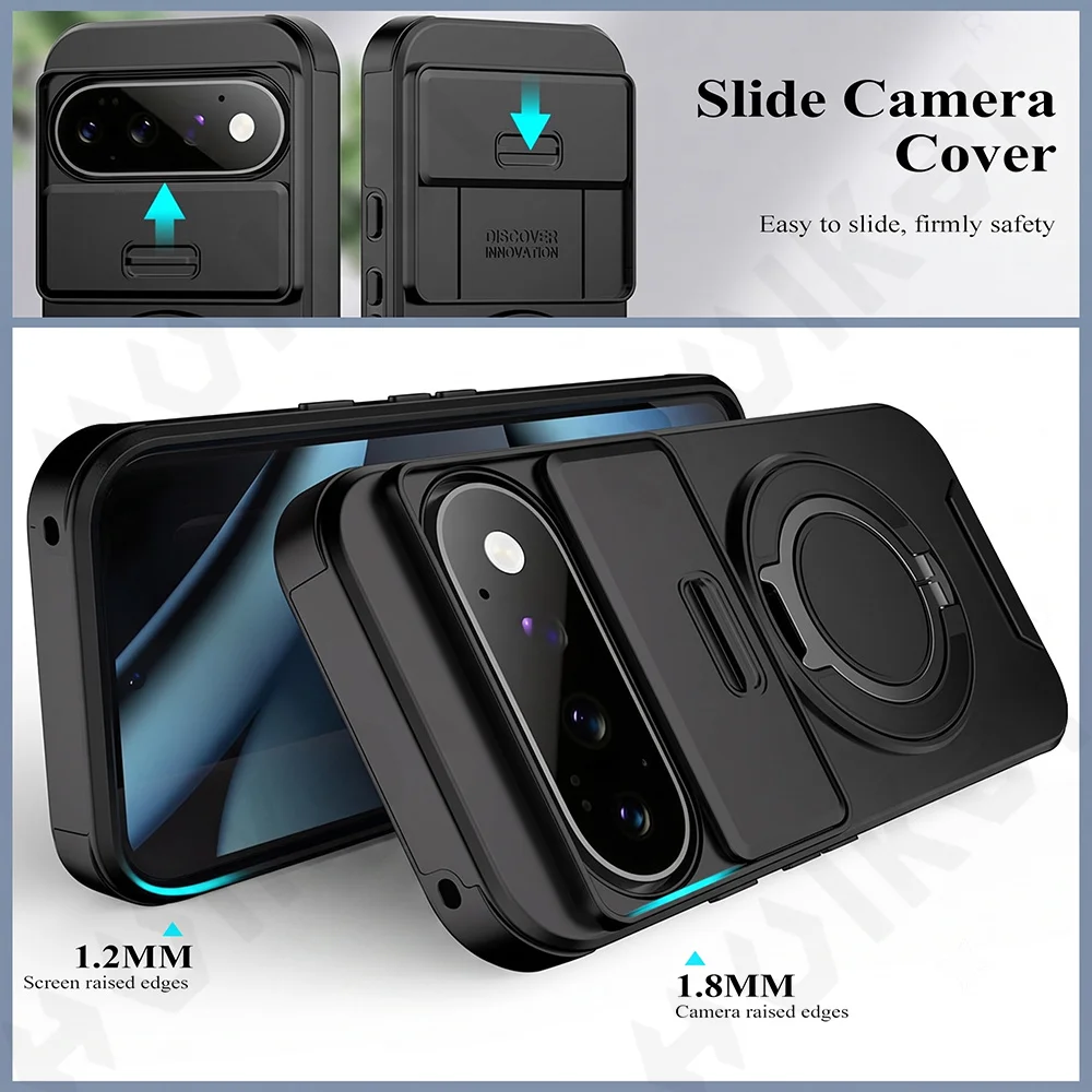 Matte Black Anti-Shock Protective Case with Slide Camera Protection