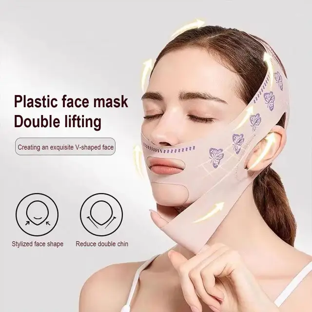 Double-deck Face Slimming Bandage Face Lifting Belt V Line Face Slimming Strap Double Chin Tightener Slim Strap Facial Mask Tool 2