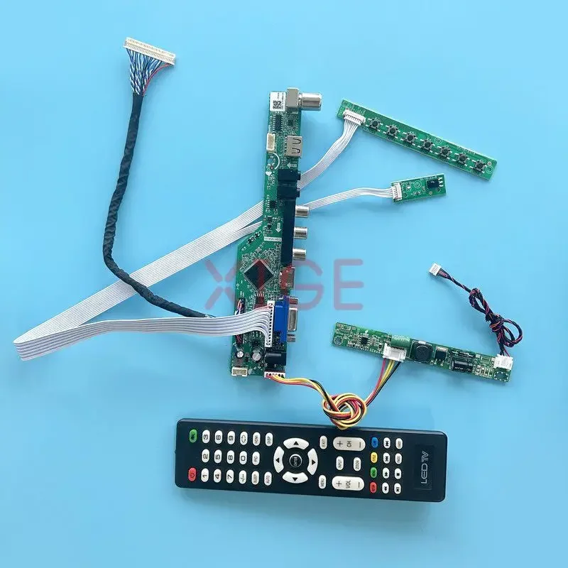 

Комплект платы контроллера для HM236WU1 HR236WU1 M236MWF2, DIY 1920*1080 ТВ, аналоговый сигнал, 30-контактный LVDS USB + AV + HDMI + VGA, ЖК-дисплей 23,6 дюйма