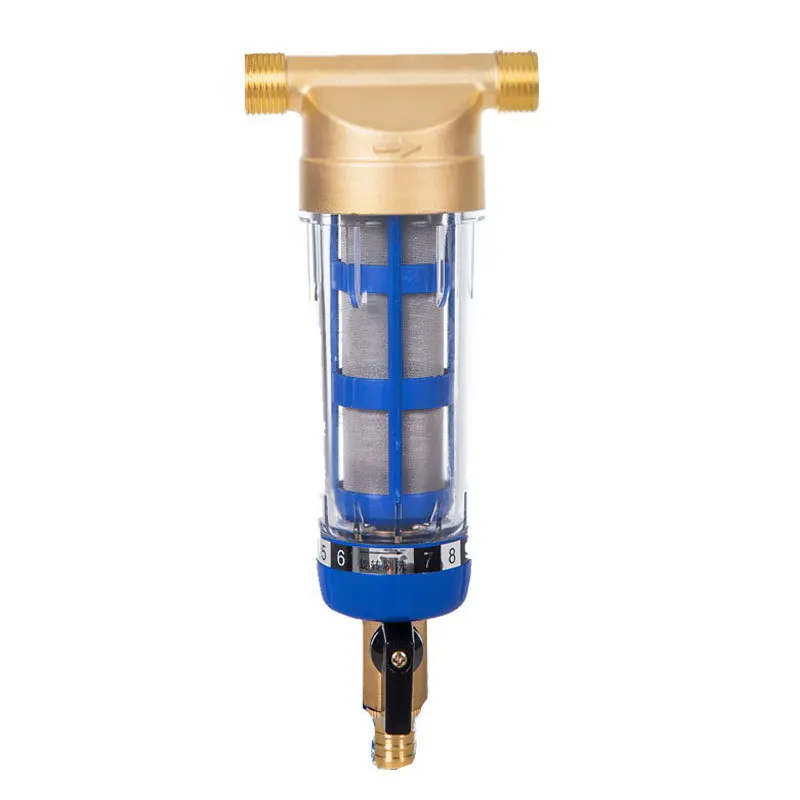Pre-Filter Whole House Filter Copper Head Water Filter Front Purifier Spin Down Sediment Pre-Filter 3/4