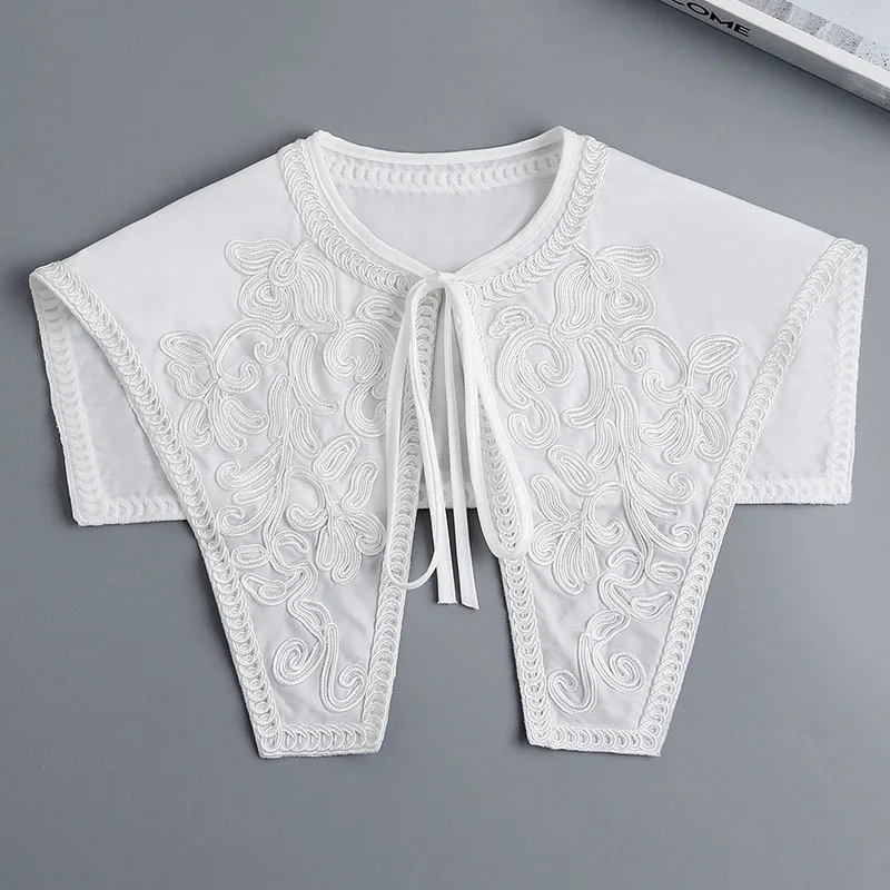 

Women Cotton Big Lapel Fake Collar Ladies Detachable Lapel Half Shirt Blouse Removable False Collars Female Neckwear Decorative