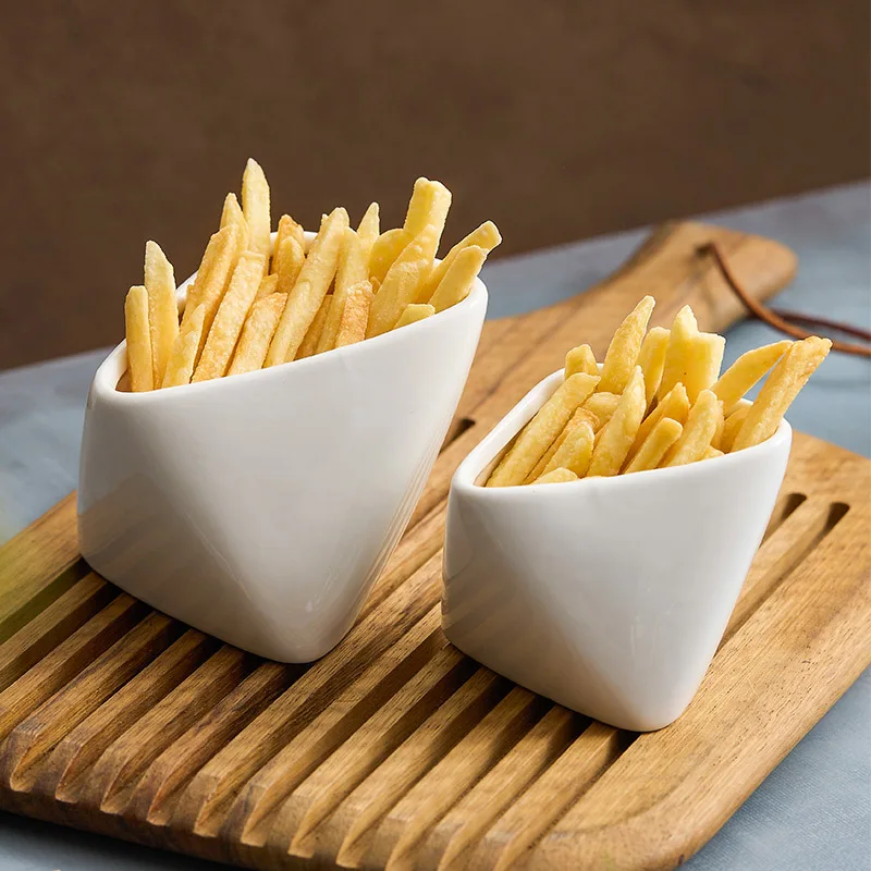 

Three-Dimensional Folding Potato Chips Household Ceramic Tableware Snack Dish Sauce Dipping Seasoning Dish
