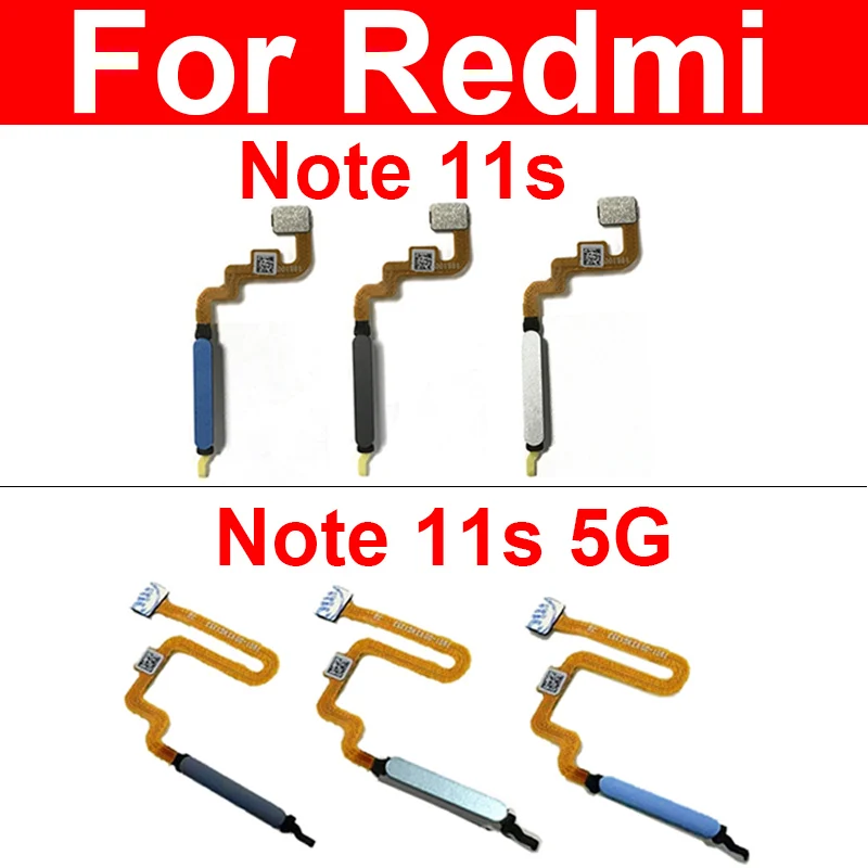 Fingerprint Sensor Flex Cable For Xiaomi Redmi Note 11S Note 11S 5G Finger Print Power Button Flex Ribbon Parts