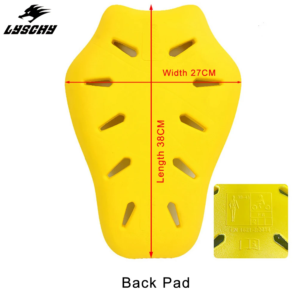 LYSCHY Motorcycle Back Pads Anti-drop High Elasticity Motorbiker Pads Jacket Insert Body Armor Gear Level 2 CE Certification New