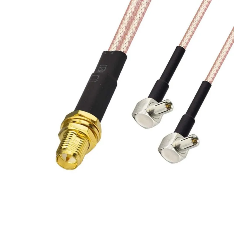 RP SMA Female to Dual TS9 CRC9 Male Plug 2XTS9 CRC9 Connector Adapter Y Type Splitter Pigtail RG316 RF Coax Extension Cable