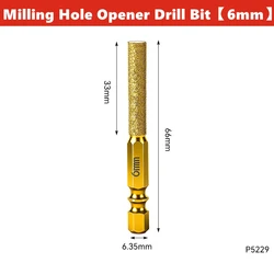 Diamond Brazed Drill Bit Set for Granite, Ceramic, Marble, Tile, and Stone (6mm)
