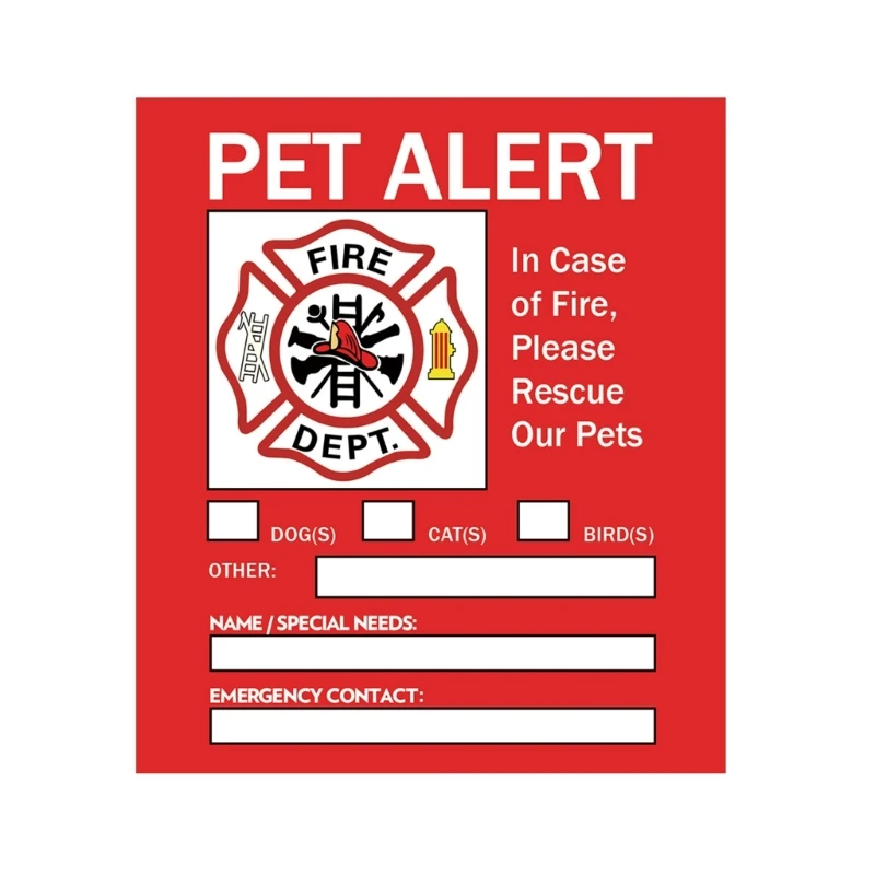 8Pieces Pet Alert Sticker Safety Dog Alert Stickers Inside Sticker for Home Window Doors In Case of Emergency C6UE label sticker