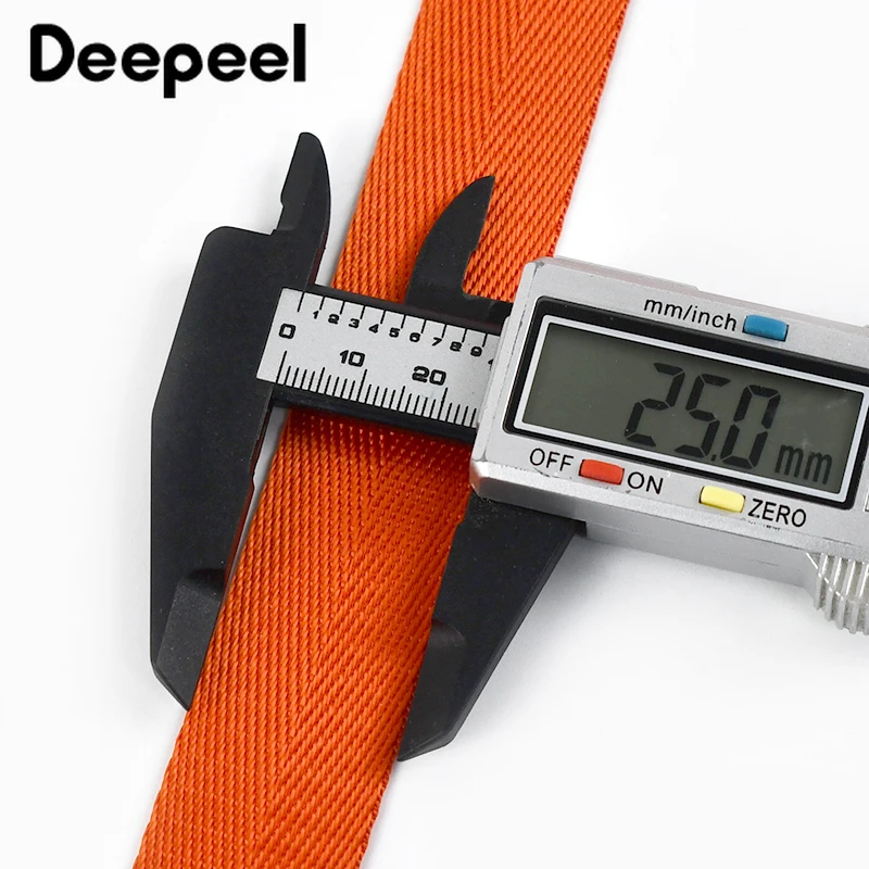 5Meters Deepeel 25mm Colorful Nylon Webbing 1mm Thick Herringbone Pattern Ribbon Band Bag Strap Clothing DIY Sewing Accessories