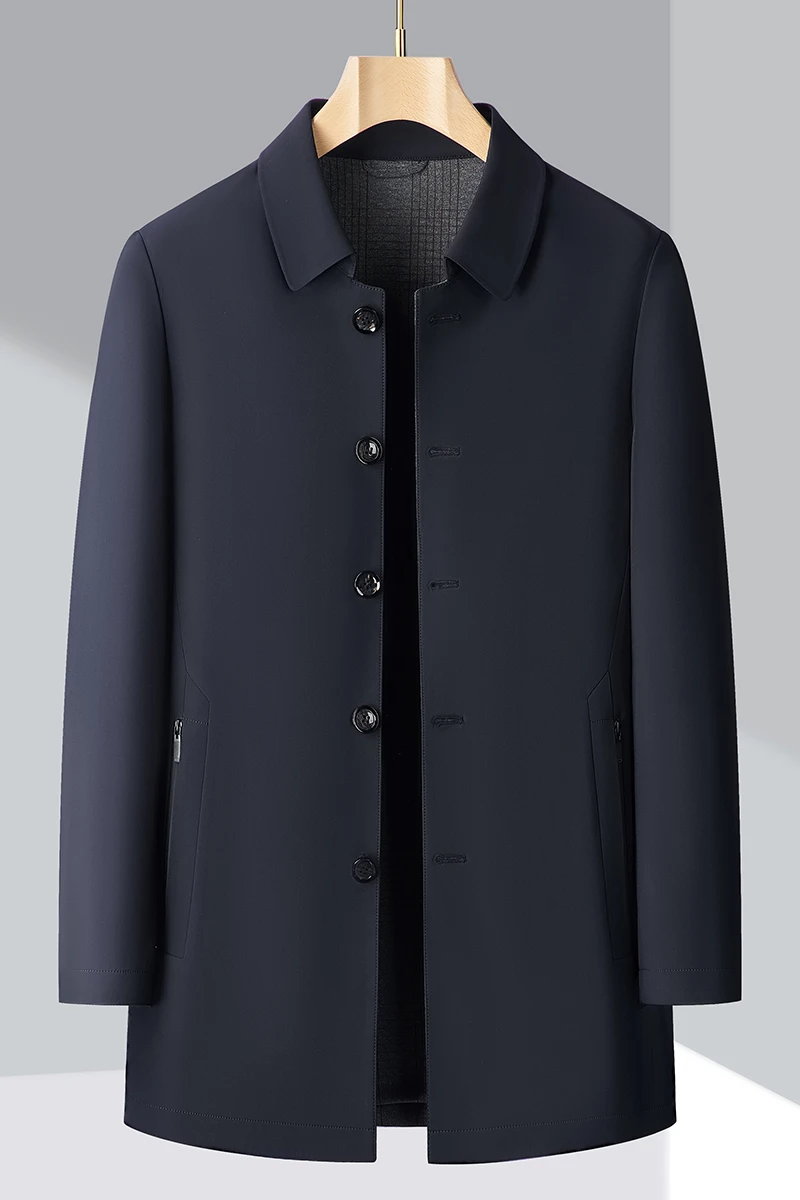 Men Trench Coat Autumn Casual Fashion Business British Girdling Length Jacket Trend Versatile Slim Male Suit Top Streetwear New