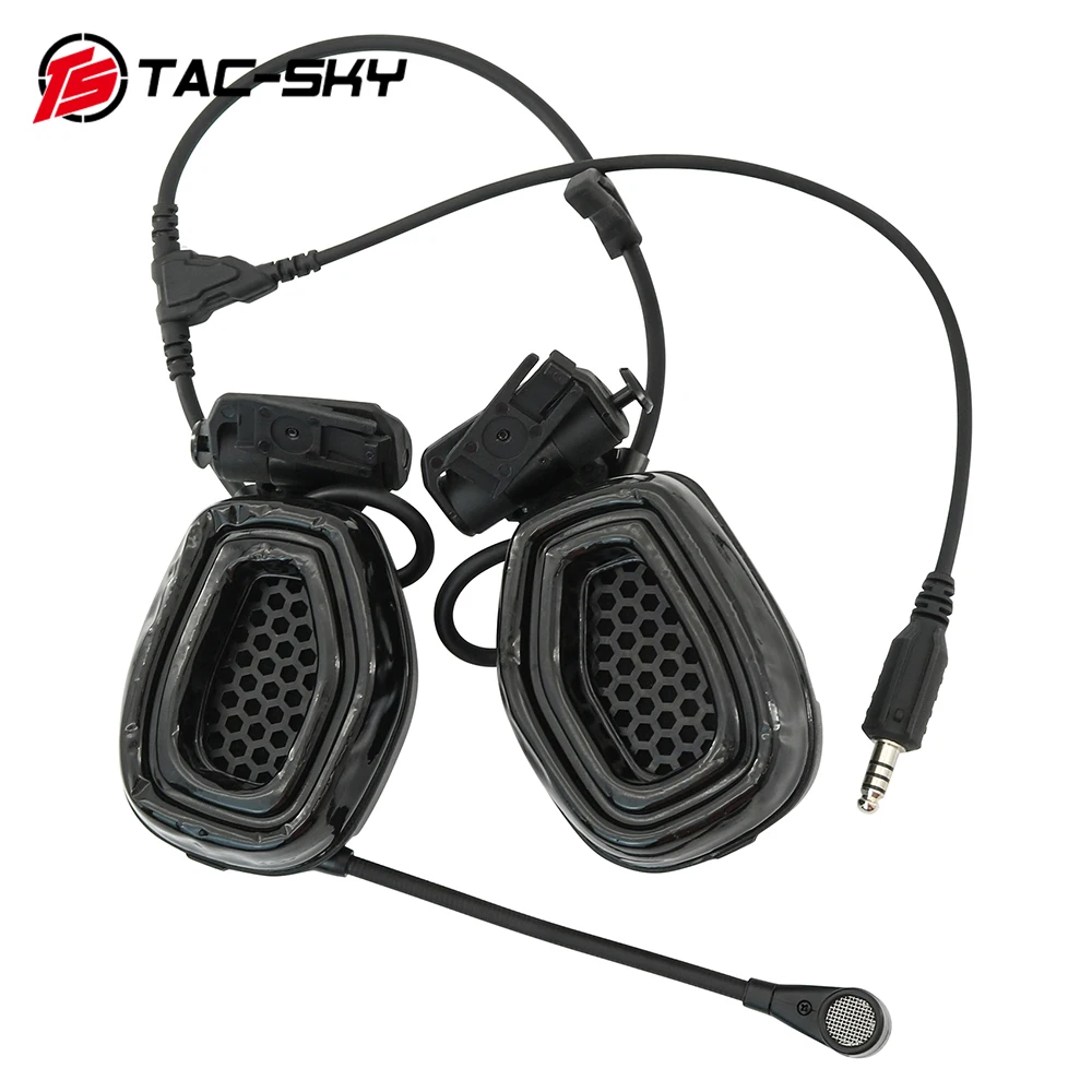 TS TAC-SKY 전술 헤드셋 RAC 야외 사냥 스포츠 헤드셋 ARC 헬멧 트랙과 호환되는 FAST /ACH/MICH 시리즈 헬멧