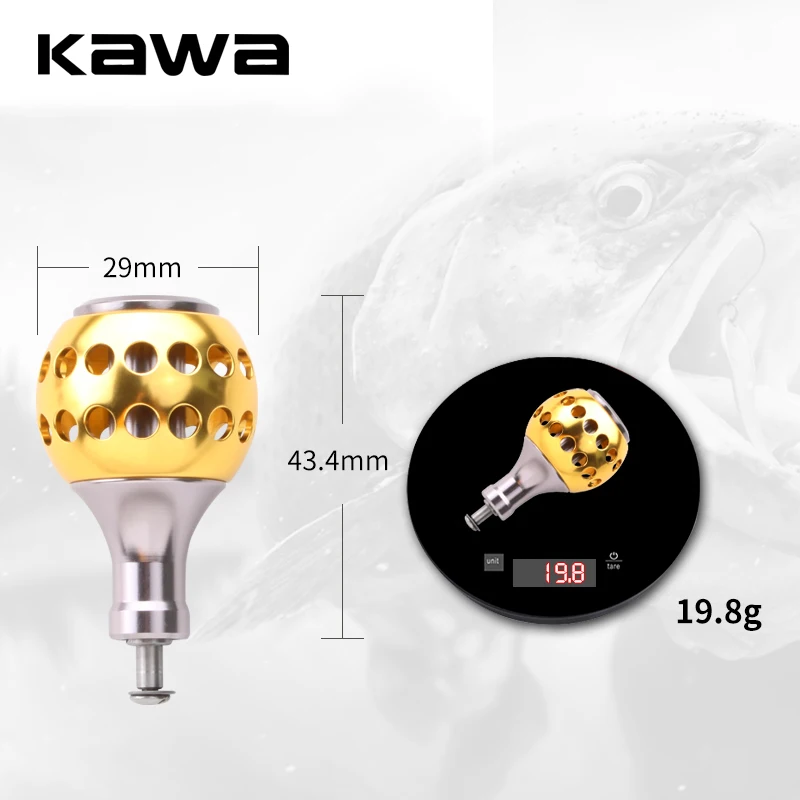 KAWA New Design Machined Metal Fishing Reel Handle Knobs Bait Casting Spinning Reels Fishing Tackle Accessory