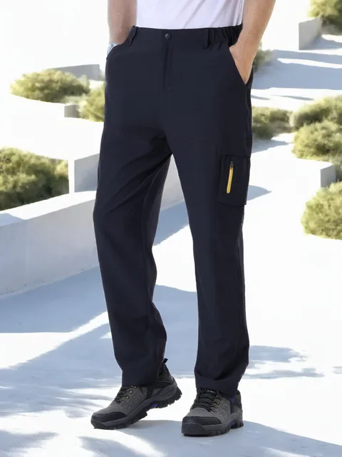 Casual Men PantsHiking Workout Breathable Long Pant New Summer Multiple Pockets Cargo Pants Quick Dry Thin Trousers Outdoor 1