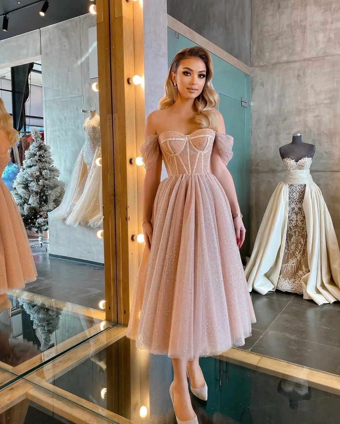 Women Elegant Prom Dress Off Shoulder High Waist Sequin Mesh Ball Gown  Cocktail Party Evening Dresses| | - AliExpress