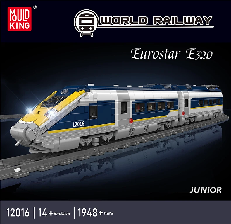 Mould King 12016 Technische Eisenbahn-Spielzeuge Der RC Europe Star E320 Baustein-Set MOC Dampflokomotive Weihnachtsgeschenk für Kinder – Detail 1