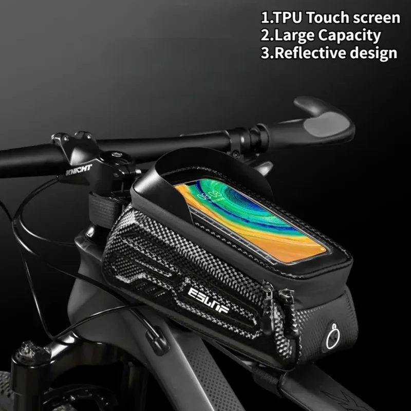 HardShellBicycleFrontTubeBagMountainbikeTouchScreenCellphone