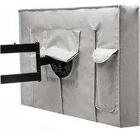 TV Housse TV extérieure résistante aux intempéries et à la poussière Beige 70 "75" 40 "46" 50 "55" 60 "65" Écran de protection TV Jardin patio TV extérieure 1