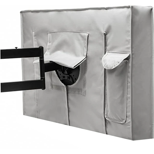 TV Housse TV extérieure résistante aux intempéries et à la poussière Beige 70 "75" 40 "46" 50 "55" 60 "65" Écran de protection TV Jardin patio TV extérieure 1