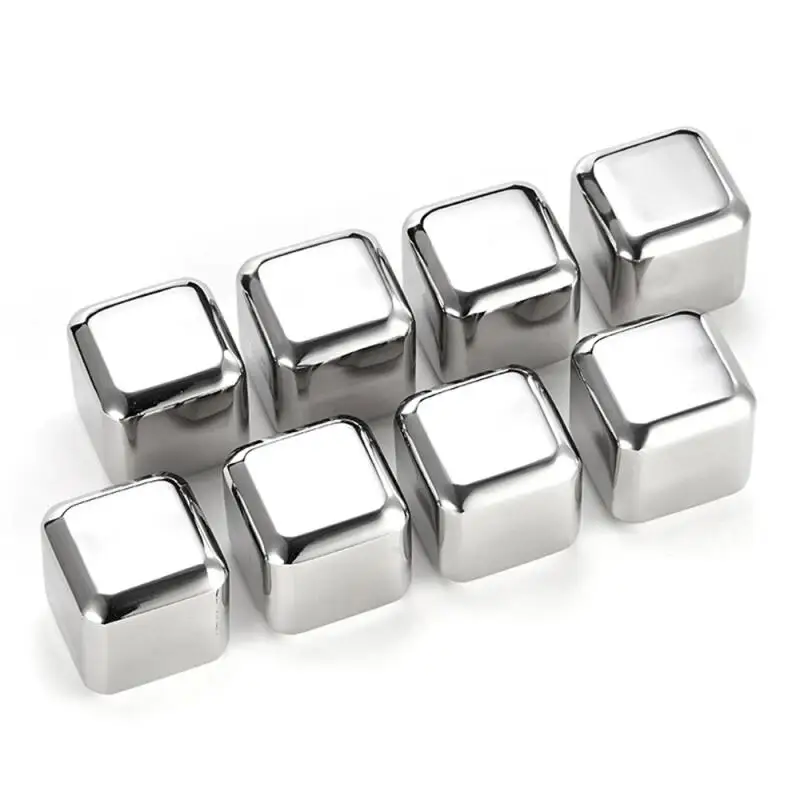 Ice Rocks Stainless Wine Bar Accessories Beverage Chilling Stones Metal Ice Cubes For Drinks Reusable Chilling Stones For Wine