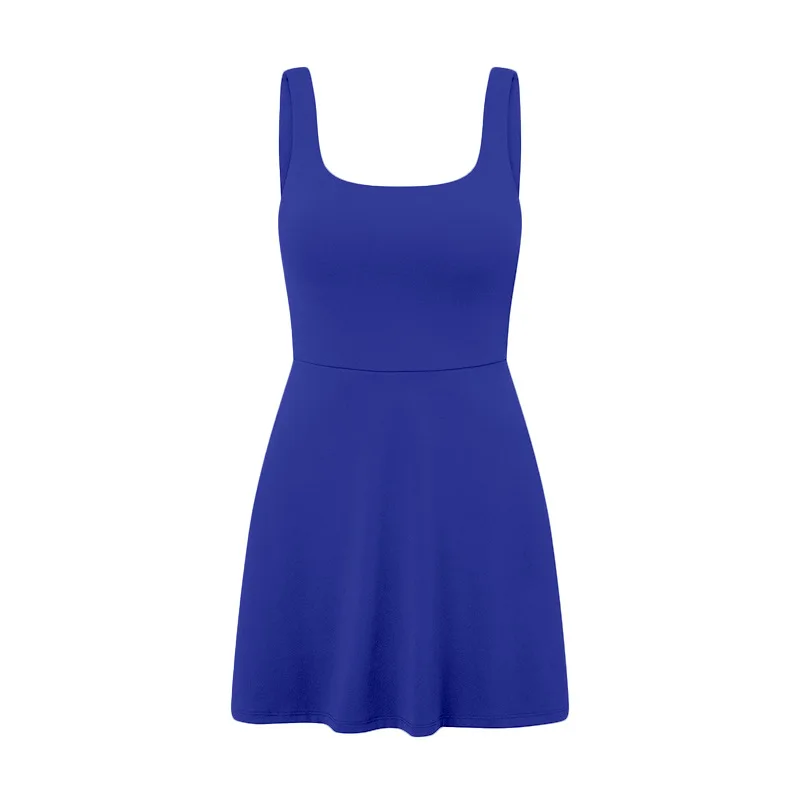 Tennis Dress Womens Dresses U-neck Backless Tennis Suit with Chest Cushion for Women, Anti Glare Running and Fitness Yoga Suit