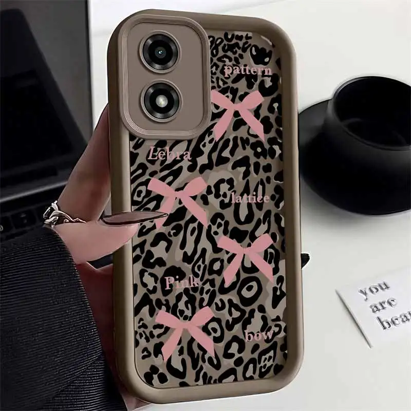 Leopard Print Bow Sky Eye Phone Case - Stylish Protective Cover