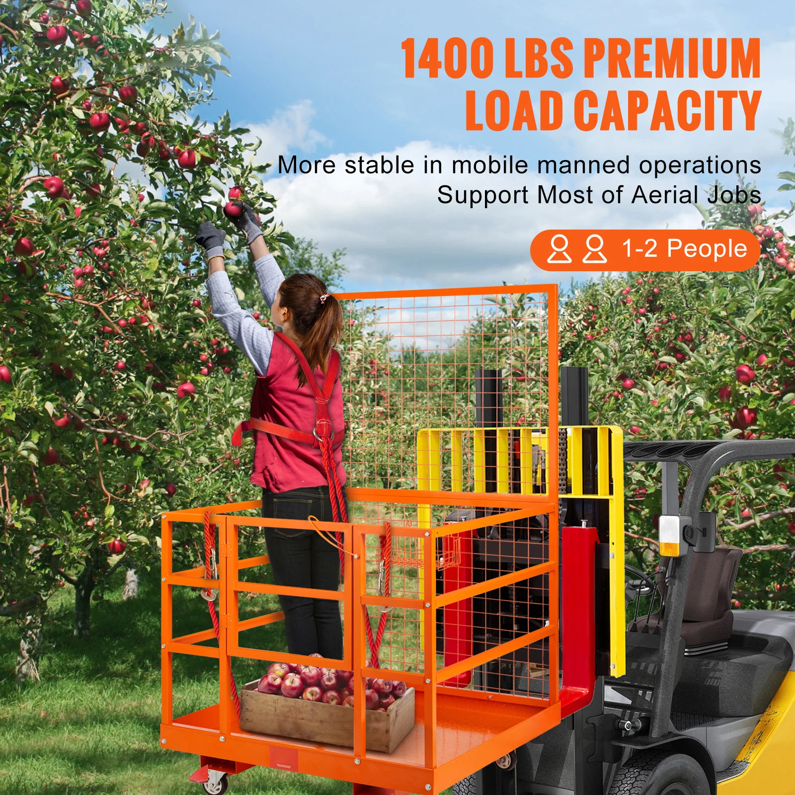 Forklift Safety Cage Work Platform with Safety Harness