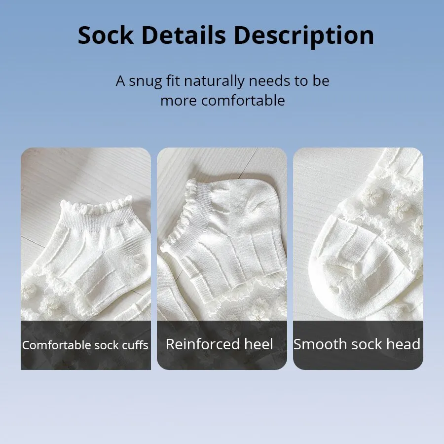 Transparent Socks 5 Pairs Women Summer