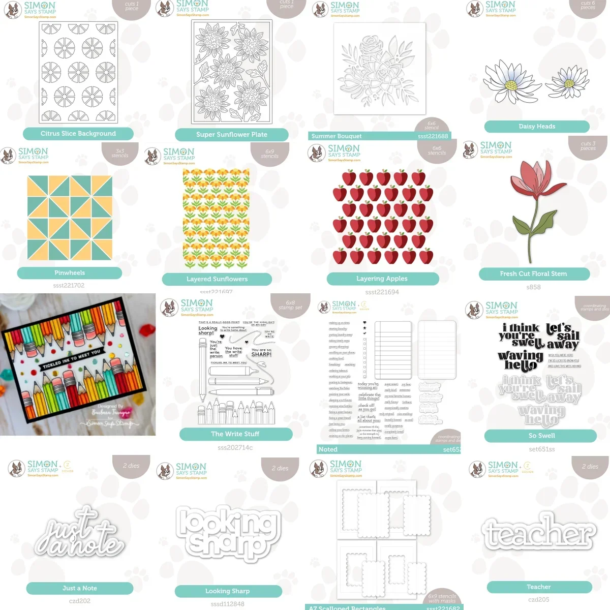 

New Arrivals School Season Flower Letter Fruit Metal Cutting Dies Clear Stamps Stencil Scrapbook Embossed Template Decoration