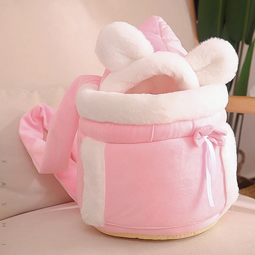 Pet Carrier Backpack Pet Bag Pet Carrier Bag Winter Warm Cat Backpack Soft Cozy Cute Plush Pets Cage All In 1 Style Cat Bag Carrier Bag Outdoor Travel Pet Accessories