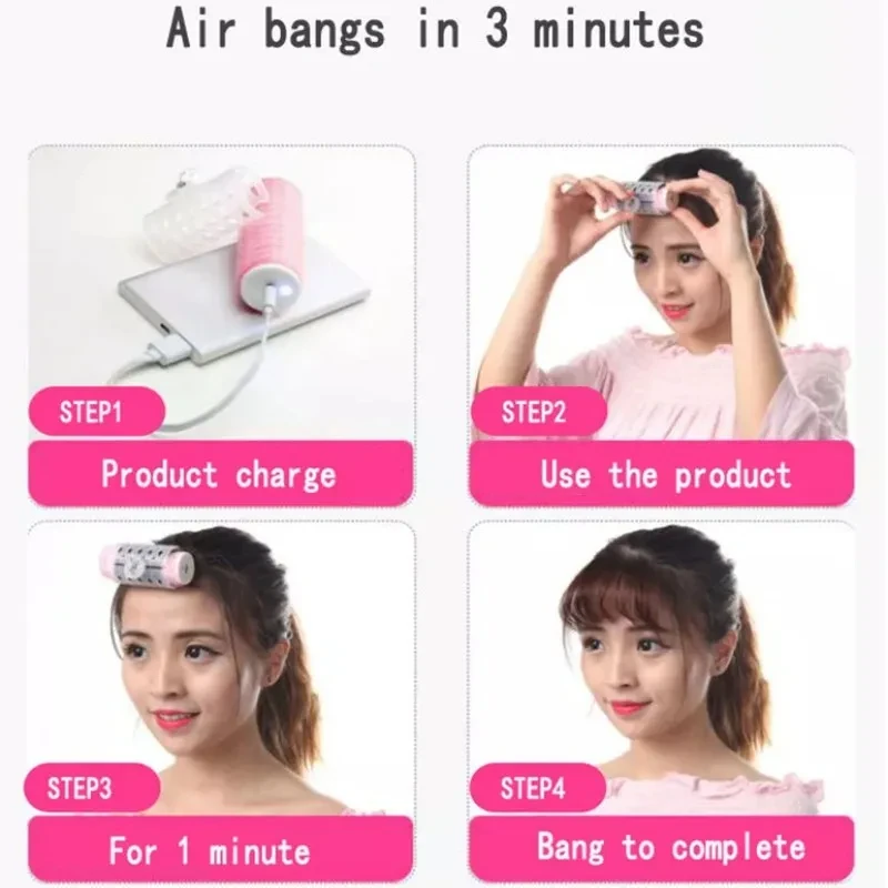 New Curler Comb Mini Portable Electric Hair Rollers With Clip Women USB Charging Big Wave Shape Curler Ladies Hairdressing Tool hair styling tool,hair curling tools