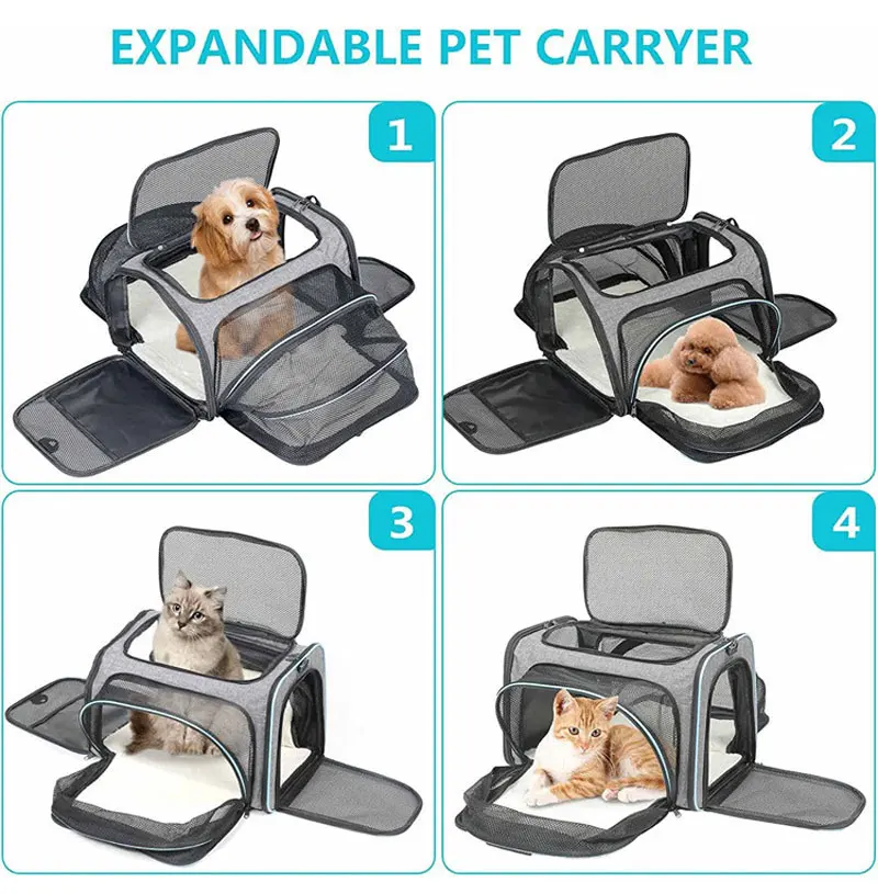 Portátil Respirável Pet Carriers Bag, Dobrável Cat