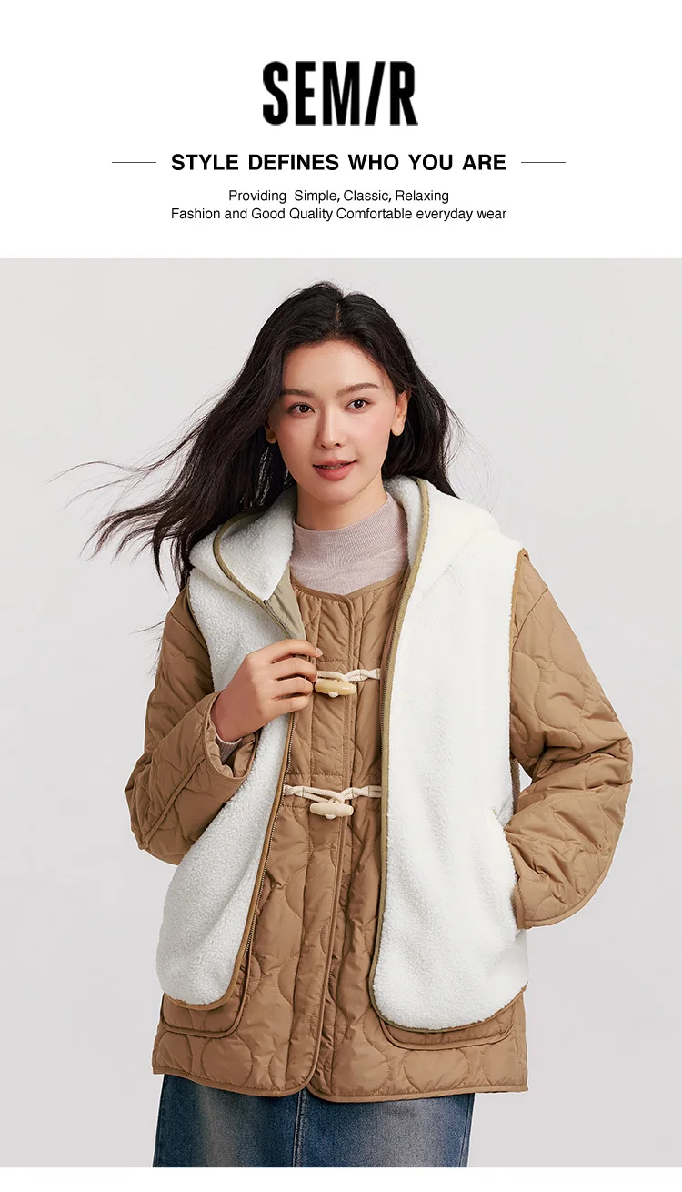 Chaqueta de algodón para mujer, chaleco de lana de cordero de imitación, impermeable, ligera, de algodón, conjunto de dos piezas para invierno.